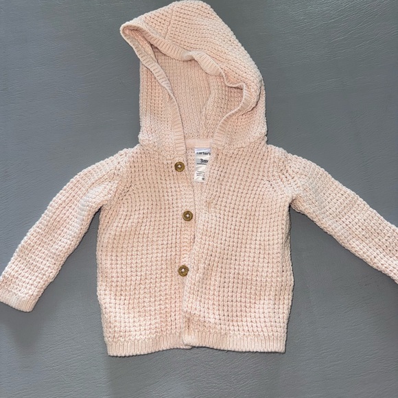Carter's Other - Carter's Soft Pink Knit Hooded Cardigan